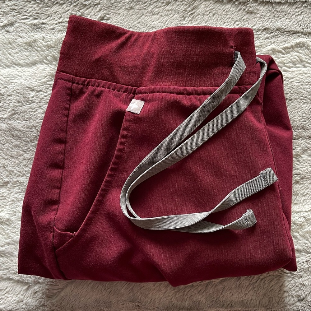 FIGS Burgundy Zamora Scrub Pants